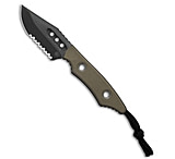 Image of Heretic Knives Kobold Fixed Blade Knife OD Green G-10 2.625 Black Serr 85884612
