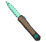 Image of Heretic Knives Manticore-X D/E OTF Knife Blue/Brown Al 3.75 Blue BF9B2F72