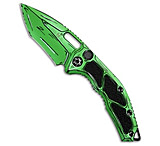 Image of Heretic Knives Medusa Auto Recurve Knife Toxic Green Shaded Ti 3 Cerakote BC7AEA3E