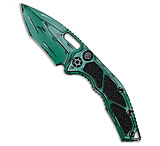 Image of Heretic Knives Medusa Auto Recurve Knife Turquoise Cell-Shaded Ti 3 Cerakote 68D93226