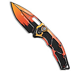 Image of Heretic Knives Medusa Auto Tanto Knife Orange Cel-Shade 3 Cerakote 785FDABB