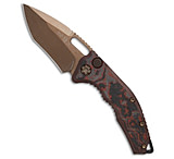 Image of Heretic Knives Medusa Automatic Recurve Tactical Knife Red Camo CF 3 Bronze B53BA14E
