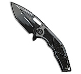 Image of Heretic Knives Medusa Manual Frame Lock Knife Gray Cel Shade Ti 3 Cerakote 53D830B6