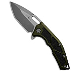 Image of Heretic Knives Medusa Manual Frame Lock Knife Green Aluminum 3.4 Battleworn 13BC51FF