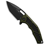 Image of Heretic Knives Medusa Manual Frame Lock Knife Green Aluminum 3.4 Cerakote Black C08D810F
