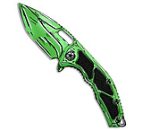 Image of Heretic Knives Medusa Manual Frame Lock Knife Toxic Green Ti 3 Cerakote 11FE8586