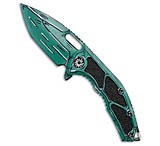Image of Heretic Knives Medusa Manual Frame Lock Knife Turquoise Shaded Ti 3 Cerakote C2CF5576