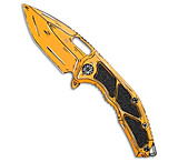 Image of Heretic Knives Medusa Manual Frame Lock Knife Yellow Shaded Ti 3 Cerakote A6E34482