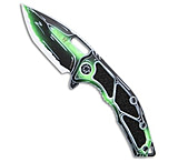 Image of Heretic Knives Medusa Manual Knife Negative Cel Shade Toxic Green 3 NCSTG AC52269F