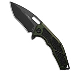 Image of Heretic Knives Medusa Manual Recurve Frame Lock Knife OD Green Aluminum 3 DLC DEDBC691