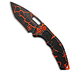 Image of Heretic Knives Medusa Recurve Automatic Knife UV Orange Magma 3 Black DE5CC3B1