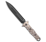 Image of Heretic Knives Nephilim Fixed Blade Knife Flamed Titanium6.5 Black Serr 9C7B257C