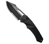 Image of Heretic Knives Pariah MagnaCut Button Lock Knife Black Aluminum 3.8 DLC Serr CEC8826E