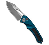Image of Heretic Knives Pariah Manual Button Lock Knife Blue Aluminum 3.8 Battleworn F426B212
