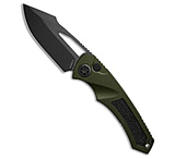 Image of Heretic Knives Pariah Manual Button Lock Knife OD Green Aluminum 3.8 DLC FE863C2E