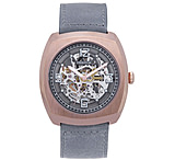 Image of Heritor Automatic Gatling Skeletonized Leather-Band Watches