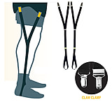 Image of HERO'S PRIDE Adjustable Shirt Holders W/ Claw Clamp &amp; Foot Loop Y-style Strap - Black