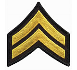Image of HERO'S PRIDE Medium 3in Gold/black Corporal Chevrons W/ Merrowed Border