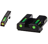 Image of HiViz LiteWave H3 Tritium/Litepipe Pistol Night Sight Set - Fits All Glock Gen 1-5 in 9mm, .40 S&amp;W, .357 SIG, Except Glock 42/43