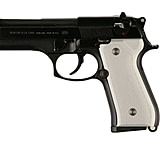 Image of Hogue Beretta 92 Handgun Grip Checkered Aluminum - Matte Clear Anodized 92174