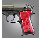 Image of Hogue Beretta 92 Handgun Grip Compact Flames Aluminum - Red Anodized 93132