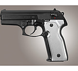Image of Hogue Beretta Cougar 8000 - 8040 - 8357 Handgun Grip Checkered Aluminum - Brushed Gloss Clear Anodized 91175
