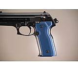 Image of Hogue Beretta Cougar 8000 - 8040 - 8357 Handgun Grip Checkered Aluminum - Matte Blue Anodized 91173
