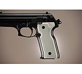 Image of Hogue Beretta Cougar 8000 - 8040 - 8357 Handgun Grip Checkered Aluminum - Matte Clear Anodized 91174