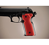 Image of Hogue Beretta Cougar 8000 - 8040 - 8357 Handgun Grip Checkered Aluminum - Matte Red Anodized 91172