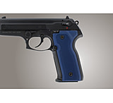 Image of Hogue Beretta Cougar 8045 Handgun Grip Checkered Aluminum - Matte Blue Anodized 91153