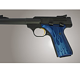 Image of Hogue Browning Buckmark Handgun Grip Flames Aluminum - Blue Anodized 72133