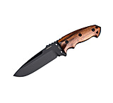 Image of Hogue EX-F01 Fixed Knife - Drop Point Blade, A-2 Black Kote, Wood Scales, 10.5&quot; &amp; 12&quot; OAL