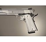 Image of Hogue Govt. Model 9/32 Handgun Grip Thick Checkered Aluminum - Brushed Gloss Clear Anodized 01455