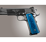 Image of Hogue Govt. Aluminum Handgun Magrip Kit - Tribal Flat Mainspring Matte Blue 01203