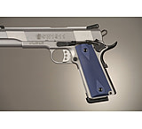 Image of Hogue Govt. Handgun Grip Model Checkered Aluminum - Matte Blue Anodized 45173