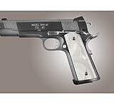 Image of Hogue Govt. Handgun Grip White Pearlized-Polymer S&amp;A Mag.-Well, Ambi. Cut 45338
