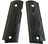 Image of Hogue Govt. Handgun Grip Model Flames Aluminum - Black Anodized 45130