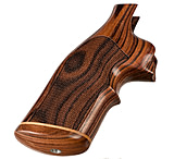 Image of Hogue S&amp;W K or L Sq. Butt Handgun Grip Kingwood Top Finger Groove Stripe Cap Checkered 10641