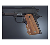 Image of Hogue Officers Model Handgun Grip Pau Ferro With Finger Grooves Checkered 43301