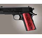 Image of Hogue Officers Model Handgun Grip Tribal Aluminum - Red Anodized 43112