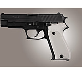 Image of Hogue SIG Sauer P220 Handgun Grip European Checkered Aluminum - Matte Clear Anodized 21174