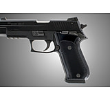 Image of Hogue SIG Sauer P220 Handgun Grip SAO American Checkered Aluminum - Brushed Gloss Black Anodized 21156