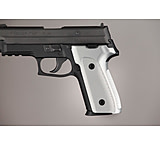 Image of Hogue SIG Sauer P228 - P229 Handgun Grip DAK Checkered Aluminum - Brushed Gloss Clear Anodized 28155