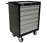 Image of Homak 27in SE Series Rolling Cabinet w/ 6 Drawers, Black And Gray