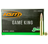 HSM Ammunition Game King .25-06 Remington 117 Grain Spitzer Boat Tail Brass Cased Rifle Ammo, 20 Rounds, 25069N