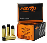 HSM Subsonic 44 Rem Mag 400 Grain Hard Cast Lead Brass Cased Pistol Ammo, 20 Rounds, A44M19N