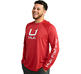 HUK Performance Fishing Icon Long Sleve Crew - Men's, Channel Marker, Medium, H1200573-624-M
