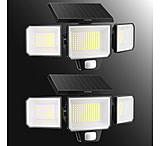 Image of Hykoont AMS193 270deg Wide Angle 3-Head 3000LM Solar Wall Light Outdoor with Replaceable Battery 3 Mode 2 Pack Pre-use 6E3083AA