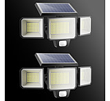 Image of Hykoont AMS193 270deg Wide Angle 3-Head 3000LM Solar Wall Light Outdoor with Replaceable Battery 3 Mode 2 Pack Pre-use 6E3083AA