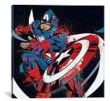 Image of iCanvas Avengers Assemble: Captain America Swirl Classic Inks Art by Marvel Comics Canvas Print